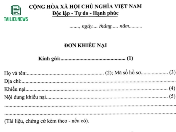 Tải Mẫu Đơn Khiếu Nại Thi Hành Án, Hành Chính, Đất Đai, Lao Động đơn khiếu nại