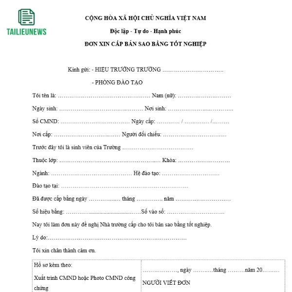don xin cap lai bang tot nghiep 4