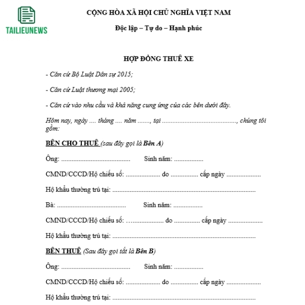 Tải Mẫu Hợp Đồng Thuê Xe Ô Tô Cá Nhân, Doanh Nghiệp File Word don xin chuyen truong 3 2