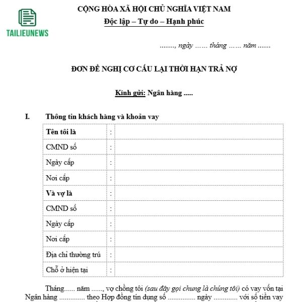 don xin co cau thoi han tra no