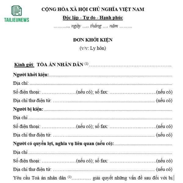 Tải Mẫu Đơn Xin Ly Hôn Đồng Tình/Đơn Phương Chuẩn Tòa Án don xin gian no ngan hang 1