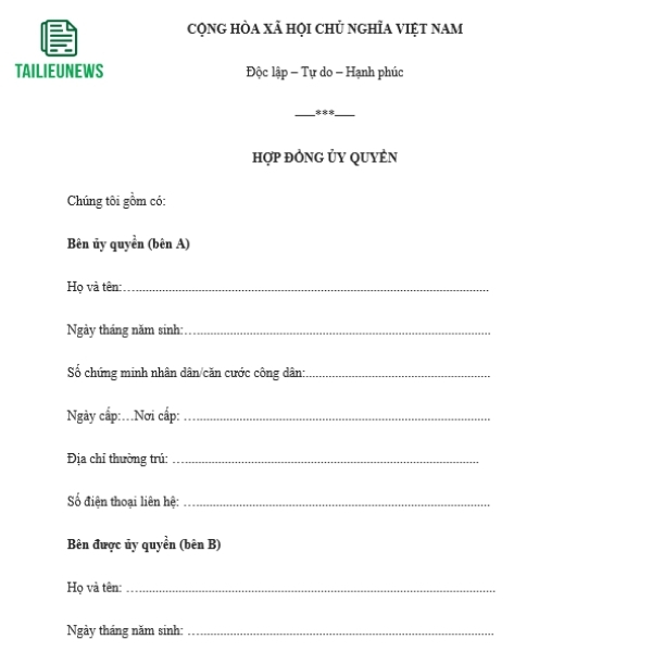 Tải Về Miễn Phí Mẫu Giấy Ủy Quyền Sử Dụng Đất File Word giay uy quyen su dung dat 3