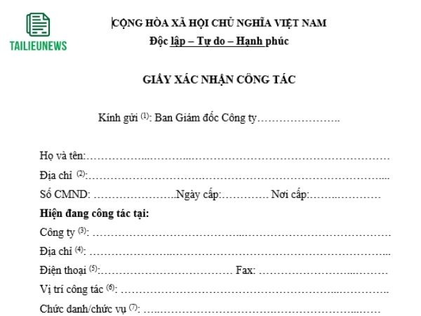 Tải Mẫu Giấy Xác Nhận Công Tác Tại Cơ Quan, Tổ Chức File Word Chuẩn giấy xác nhận công tác