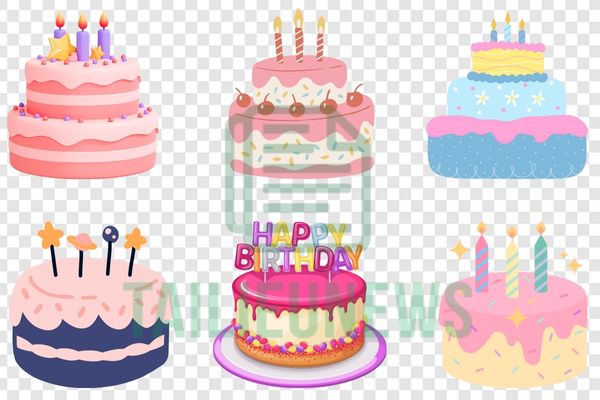 Vector bánh sinh nhật hồng