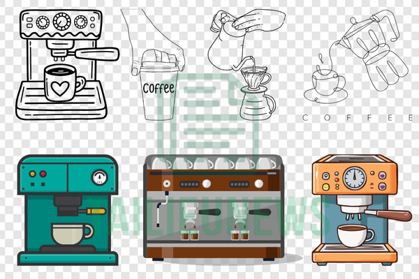 Download Coffee Vector PNG Miễn Phí – Hình Ly, Hạt, Logo Cà Phê Cực Sắc Nét Coffee machine vector