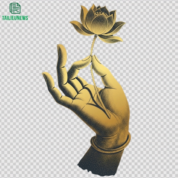 Bàn tay và hoa sen Phật giáo vector