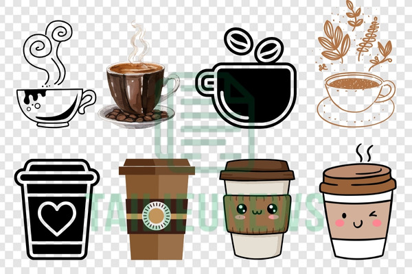 Download Coffee Vector PNG Miễn Phí – Hình Ly, Hạt, Logo Cà Phê Cực Sắc Nét Ứng dụng coffee vector trong thiết kế