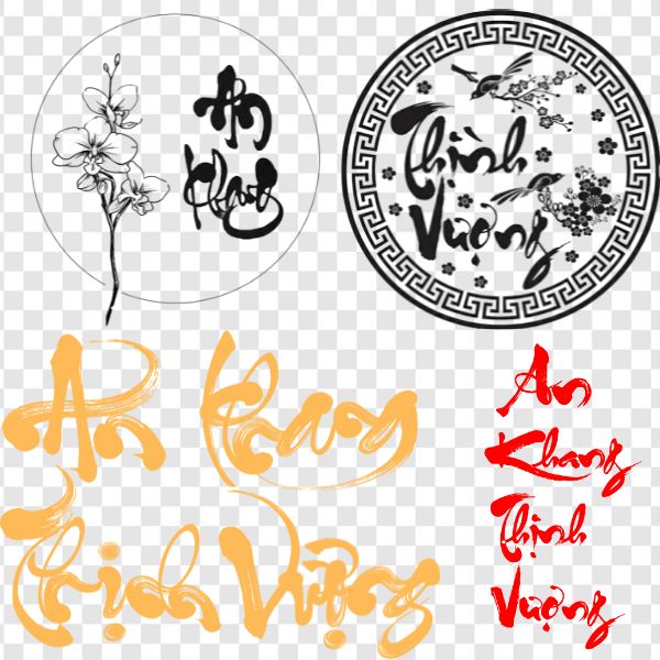 Tải File Chữ Tết Thư Pháp Vector Sắc Nét, Miễn Phí Mới Nhất Chữ an khang thịnh vượng thư pháp vector