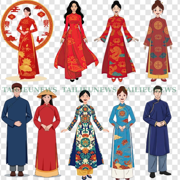 Vector áo dài văn hóa Việt Nam