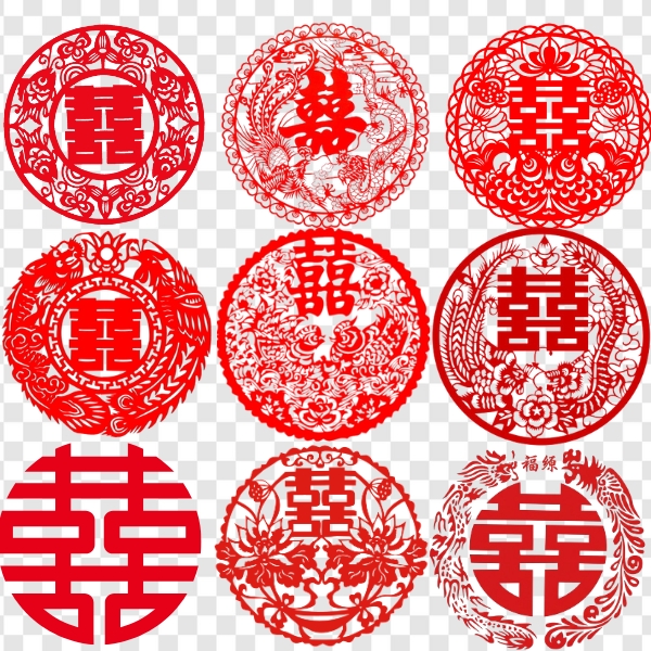 Chữ hỷ tròn vector