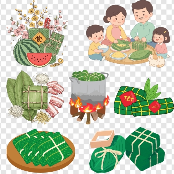 Download 17+ Mẫu Bánh Chưng Vector Đẹp, Chuẩn Sắc Nét Cho Thiết Kế Tết Hình bánh chưng vector