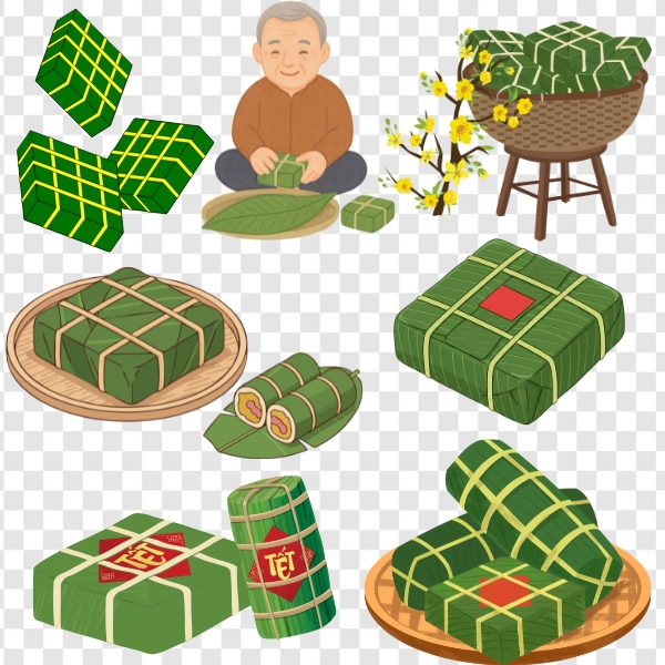 Download 17+ Mẫu Bánh Chưng Vector Đẹp, Chuẩn Sắc Nét Cho Thiết Kế Tết Tải bánh chưng vector PNG
