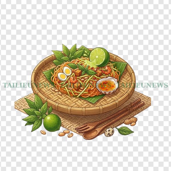 Bánh tráng trộn vector dùng cho thiết kế menu