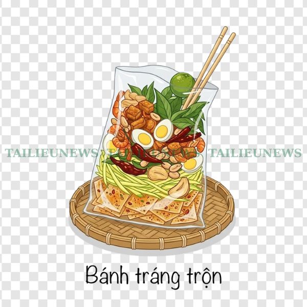 Bánh tráng trộn vector PNG