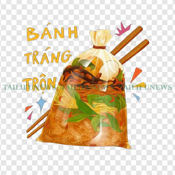 Bịch bánh tráng trộn vector