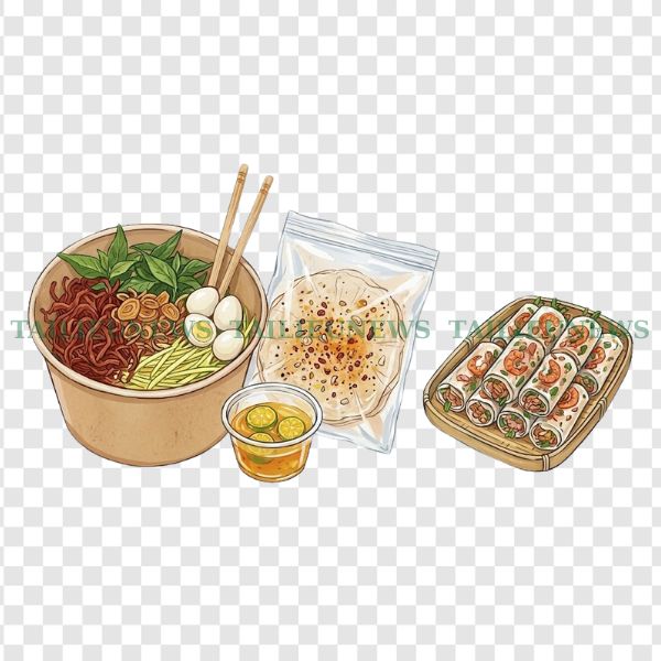 Download bánh tráng trộn vector