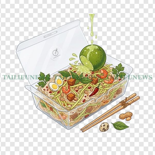 Vector bánh tráng trộn đồ ăn vặt