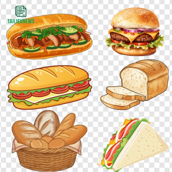 Tải Bánh Mì Vector Đẹp Cho Thiết Kế Menu, Logo, Poster Bánh mì Việt Nam vector