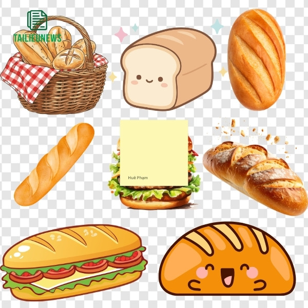 Tải Bánh Mì Vector Đẹp Cho Thiết Kế Menu, Logo, Poster Hình bánh mì vector đẹp