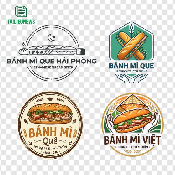 Tải Bánh Mì Vector Đẹp Cho Thiết Kế Menu, Logo, Poster Logo bánh mì vector