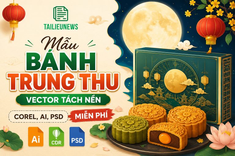 Mẫu Bánh Trung Thu Vector Tách Nền Corel, AI, PSD Miễn Phí Bánh trung thu vector