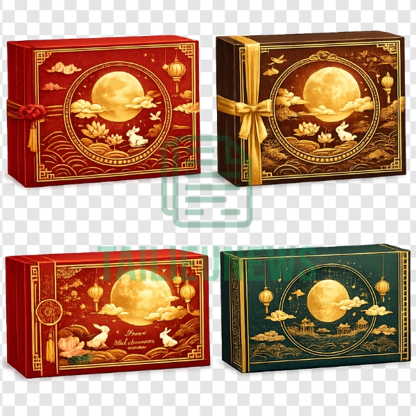 Hộp bánh trung thu vector