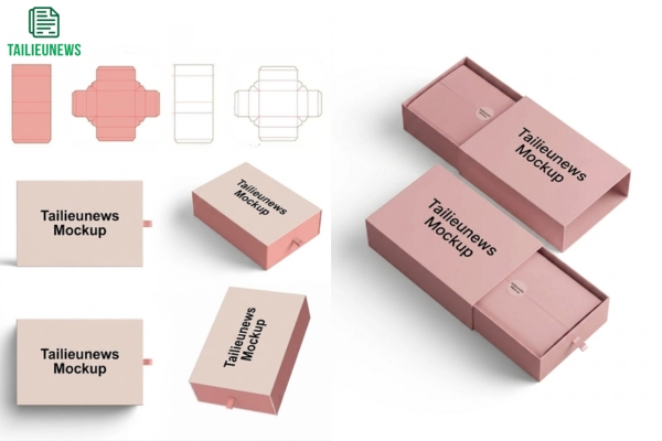 Mockup hộp bánh Trung Thu vector