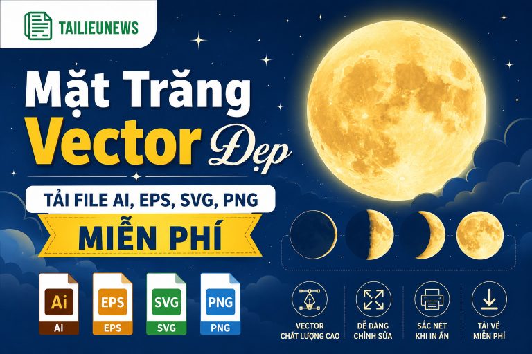 Tải File Mặt Trăng Vector Free Chất Lượng Cao - Định Dạng AI, EPS, SVG, PNG Mặt trăng vector
