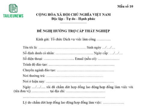 Tải Mẫu Đơn Đề Nghị Hưởng Trợ Cấp Thất Nghiệp Mới Nhất đơn đề nghị hưởng trợ cấp thất nghiệp