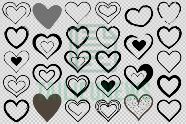 Tải Hình Trái Tim Vector Đẹp, Icon Trái Tim Vector AI, PNG, CDR trái tim vector đen trắng