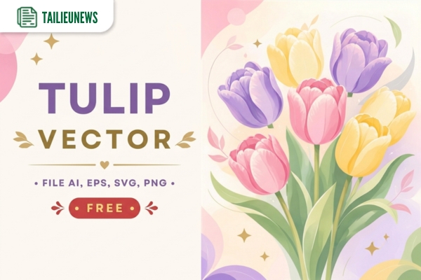 Download Hoa Tulip Vector PNG Tách Nền Đẹp Xuất Sắc Free hoa tulip vector