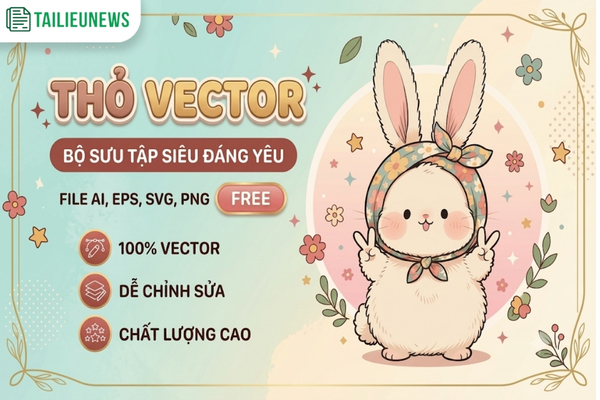 Tải Miễn Phí 20+ Hình Con Thỏ Vector PNG Cực Đẹp, Cực Cute con thỏ vector