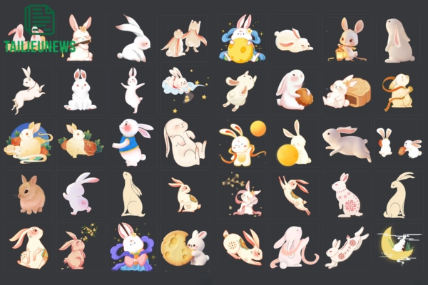 Tải Miễn Phí 20+ Hình Con Thỏ Vector PNG Cực Đẹp, Cực Cute con thỏ vector