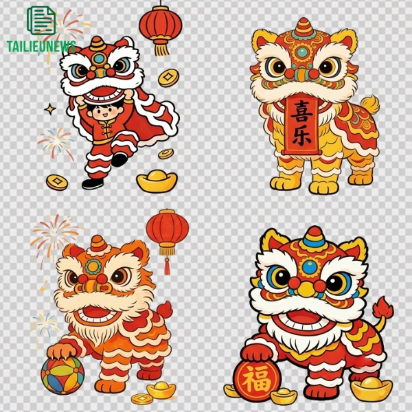 Tải 15+ Mẫu Múa Lân Vector PNG Free Download Sắc Nét múa lân vector